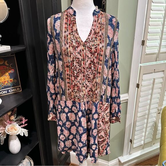Anthropologies Tiny Boho Floral Mini Dress Size Small - Picture 1 of 11
